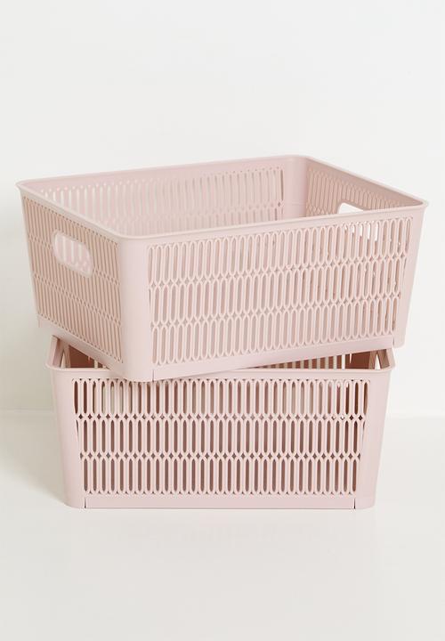Storage Solutions - Meshy Storage Basket Set Of 2 - Pink