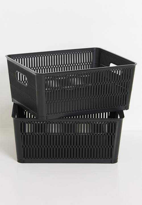 Storage Solutions - Meshy Storage Basket Set Of 2 - Black