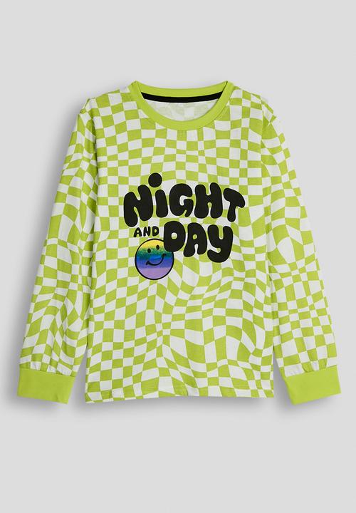 Pop Candy - Long sleeved pj set - lime green/checkerboard