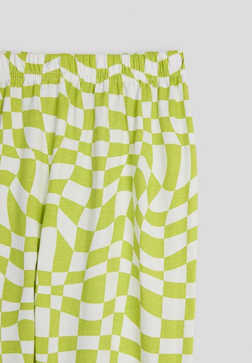 Pop Candy - Long sleeved pj set - lime green/checkerboard