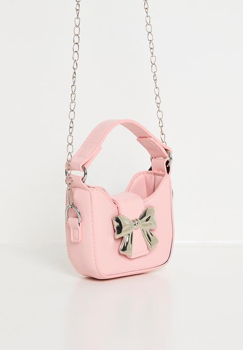 Pop Candy - Handbag with metallic bow buckle - pink