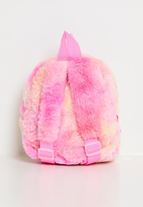 Pop Candy - Kitten face plush backpack - pink gradient/white