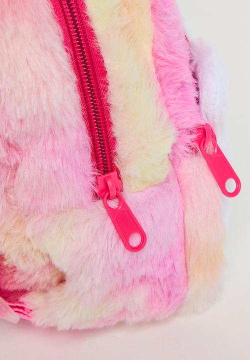 Pop Candy - Kitten face plush backpack - pink gradient/white