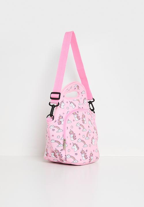 Pop Candy - Unicorn aop lunch tote with strap - pink