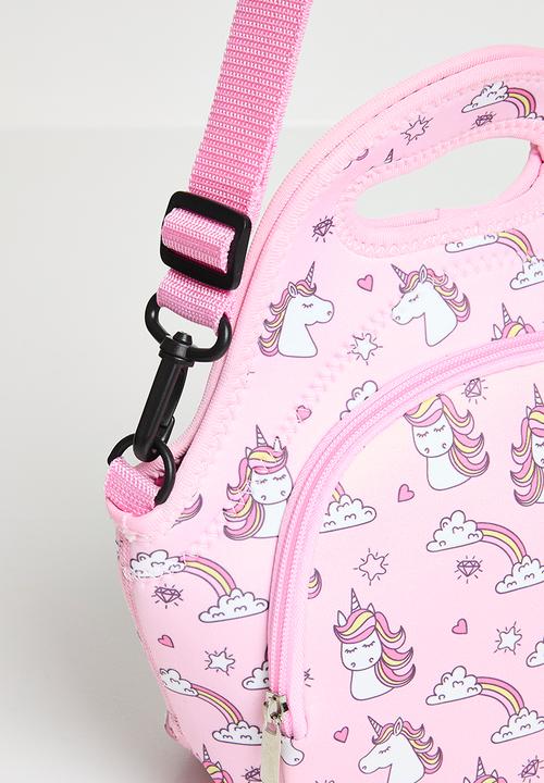 Pop Candy - Unicorn aop lunch tote with strap - pink