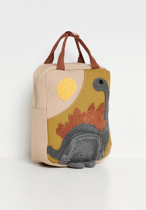 Pop Candy - Textured dino backpack - wheat brown/multi