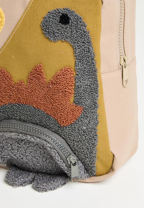 Pop Candy - Textured dino backpack - wheat brown/multi
