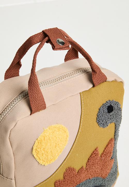 Pop Candy - Textured dino backpack - wheat brown/multi