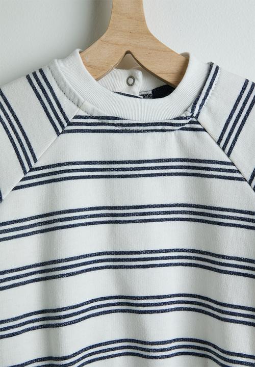 Pop Candy - Long sleeve bodysuit with beanie - navy stripes/navy