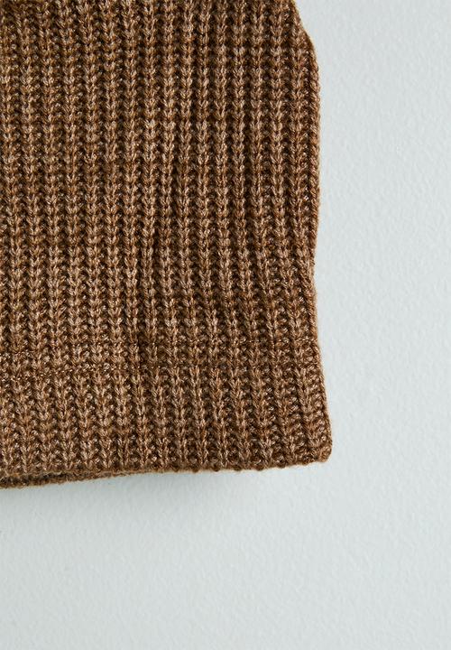 Pop Candy - Long sleeve bodysuit with beanie - brown stripes/brown