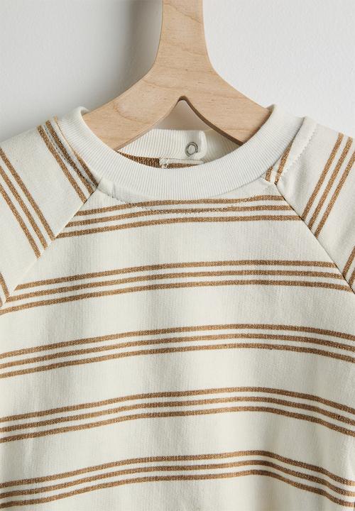 Pop Candy - Long sleeve bodysuit with beanie - brown stripes/brown