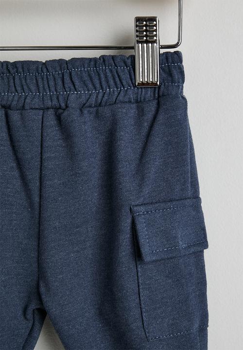 Pop Candy - Cargo pants with crew socks - navy & white