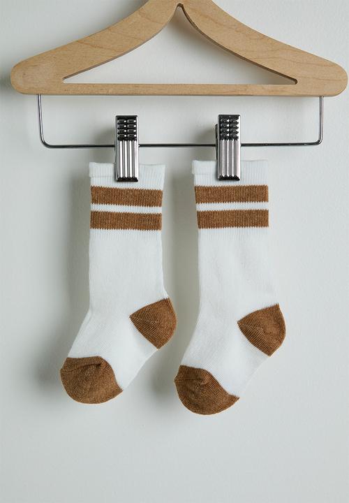 Pop Candy - Cargo pants with crew socks - brown & white