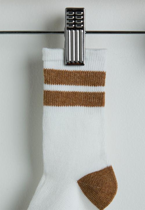 Pop Candy - Cargo pants with crew socks - brown & white