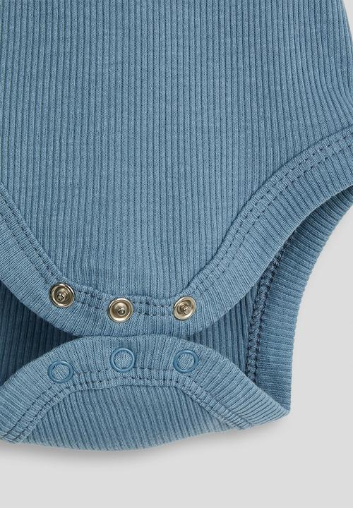 Pop Candy - Short sleeve bodysuit with bib - blue & white