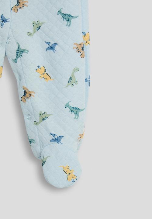 Pop Candy - Diamond quilted babygrow - blue/dino aop