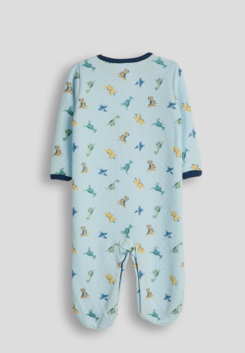 Pop Candy - Diamond quilted babygrow - blue/dino aop