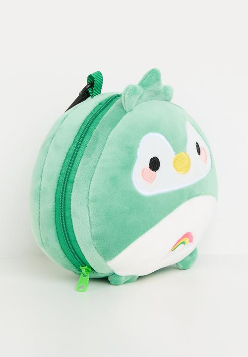 Pop Candy - Soft travel pillow with eye mask - green/white/penguin