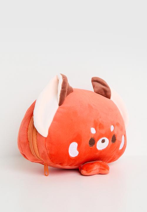 Pop Candy - Soft travel pillow with eye mask - sienna red/multi/red panda