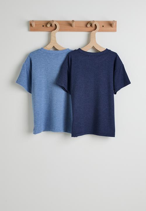 Cotton On - Cuddlecosy Short Sleeve Pyjama Top Multipack - Blue Bonnet Marle/In The Navy Marle