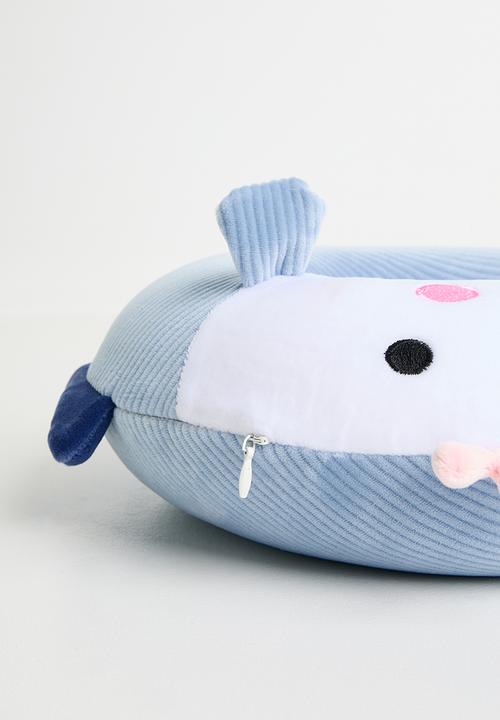 Pop Candy - Soft corduroy neck pillow - blue fish
