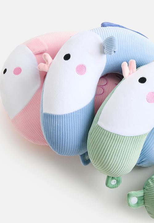 Pop Candy - Soft corduroy neck pillow - blue fish