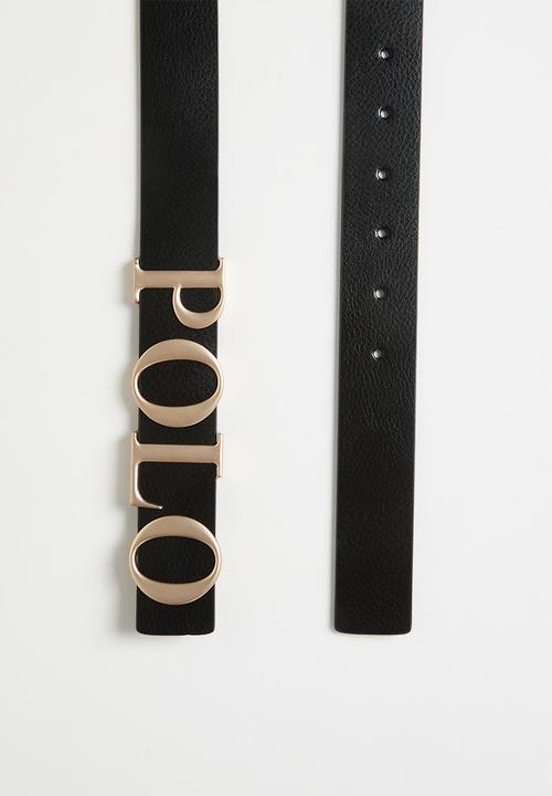 POLO - Alex Belt - Black With Champagin Buckle Finish
