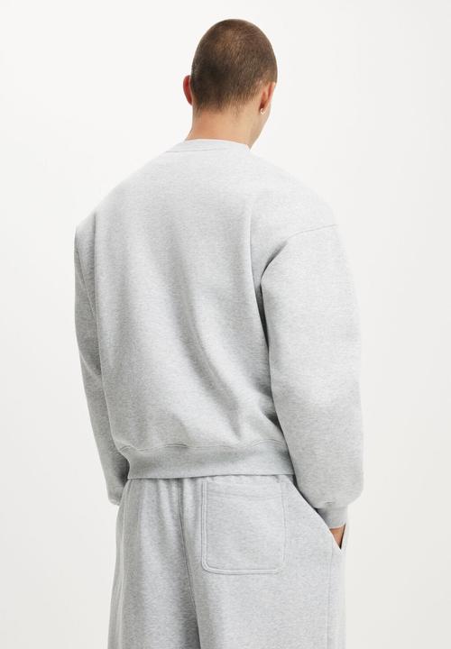 Cotton On - Box Fit Crew Sweater - Grey Marle