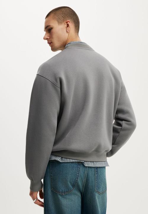 Cotton On - Box Fit Crew Sweater - Slate Stone