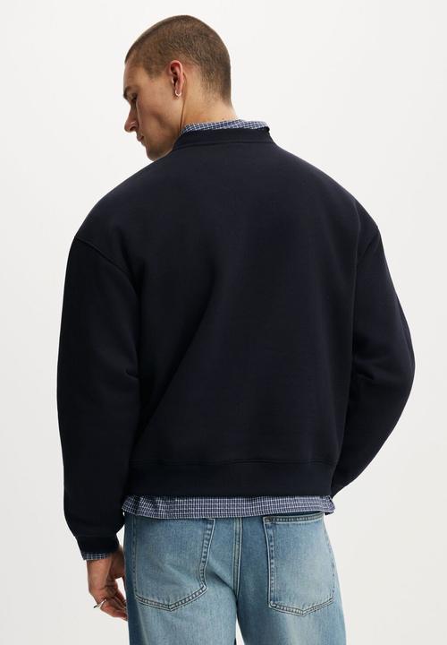 Cotton On - Box Fit Crew Sweater - Ink Navy