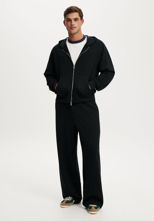 Zip Up Hoodie - Washed Black