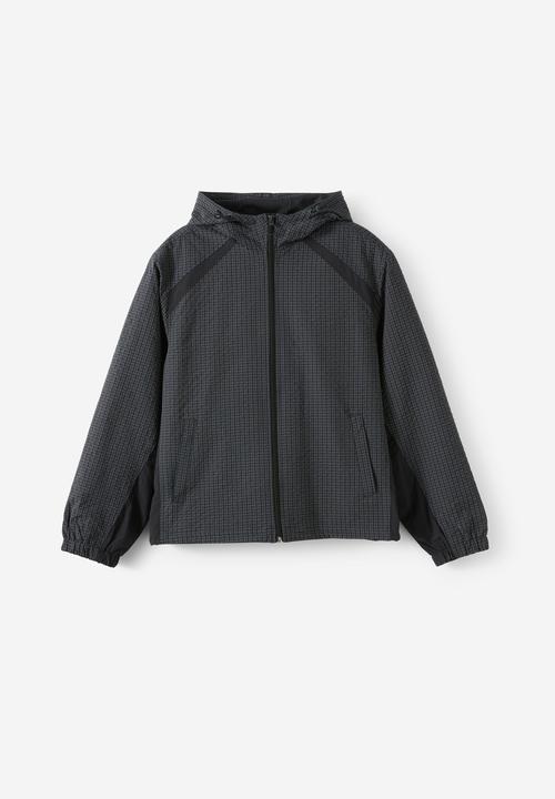 Cotton On - Hooded Spray Jacket - Slate Check