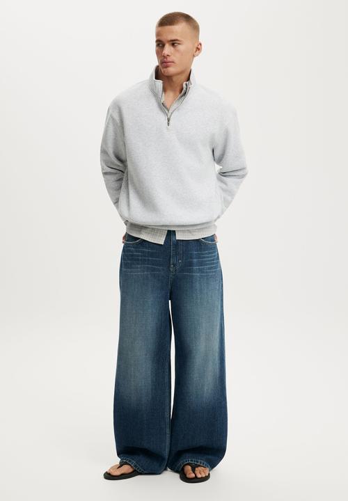 Cotton On - 1 4 Zip Fleece - Grey Marle