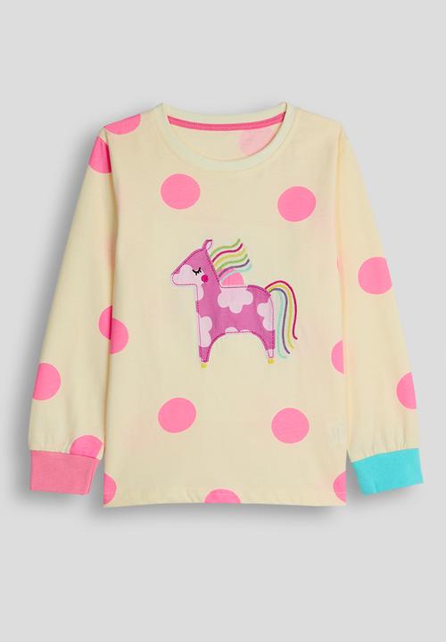 Pop Candy - Patchwork placement print pj set - lemon chiffon/multi