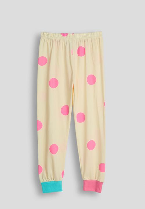 Pop Candy - Patchwork placement print pj set - lemon chiffon/multi