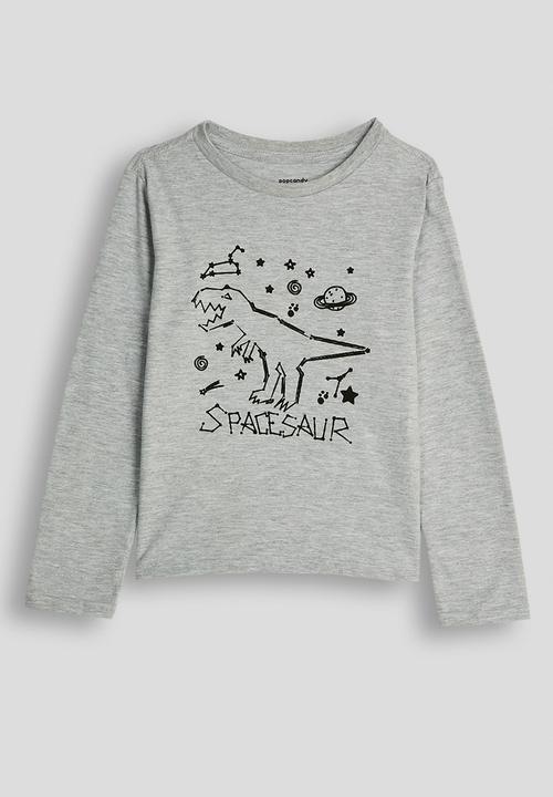 Pop Candy - Spacesaur pj set - grey/check