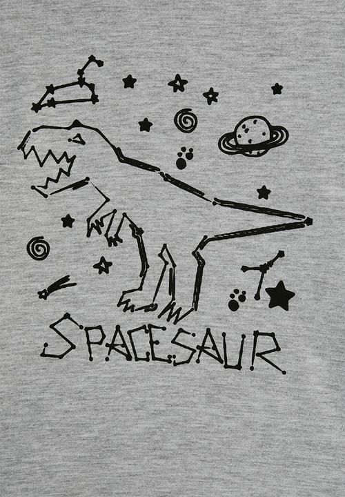 Pop Candy - Spacesaur pj set - grey/check