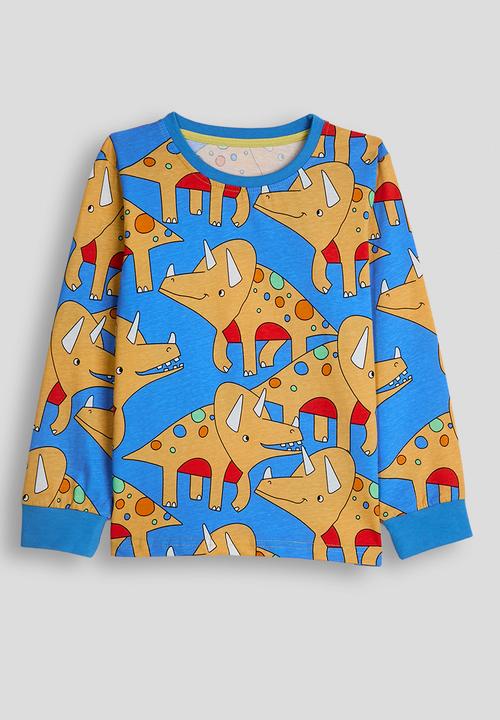 Pop Candy - Triceratops aop pj set - neon blue