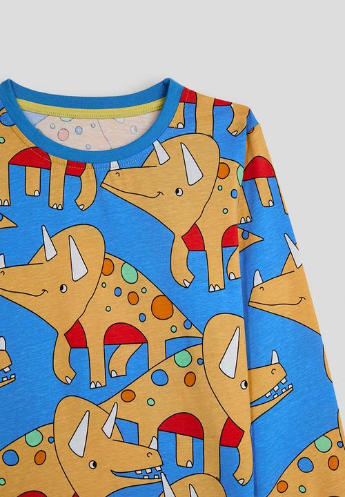 Pop Candy - Triceratops aop pj set - neon blue