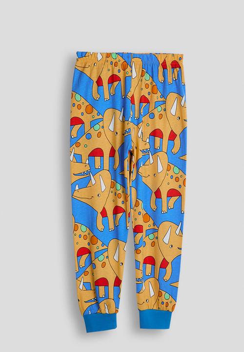 Pop Candy - Triceratops aop pj set - neon blue