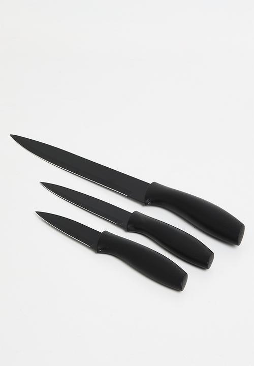 Excellent Houseware - Night 5 piece knife set - Black