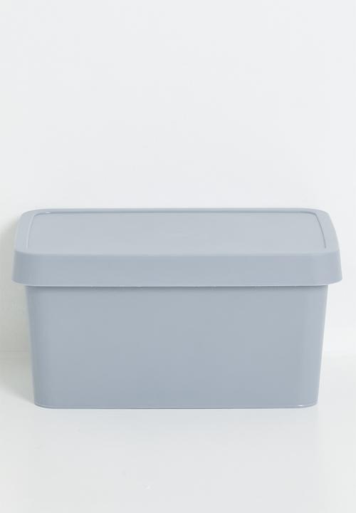 Stack storage box w lid 3.6 L - Cool Gray
