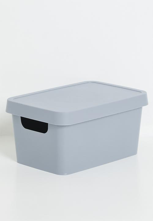 Storage Solutions - Stack storage box w lid 3.6 L - Cool Gray