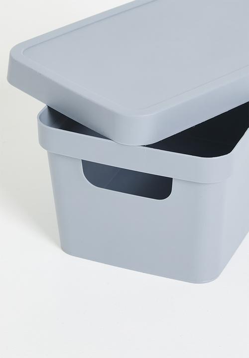 Storage Solutions - Stack storage box w lid 3.6 L - Cool Gray