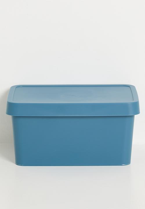 Stack storage box w lid 3.6 L - Blue