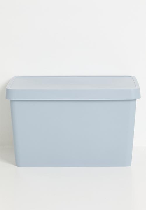 Stack storage box w lid 17 L - Cool Gray