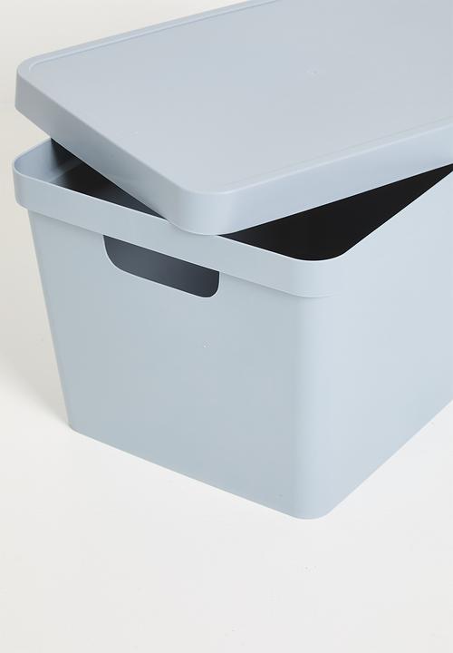 Storage Solutions - Stack storage box w lid 17 L - Cool Gray