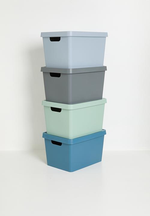 Storage Solutions - Stack storage box w lid 17 L - Cool Gray