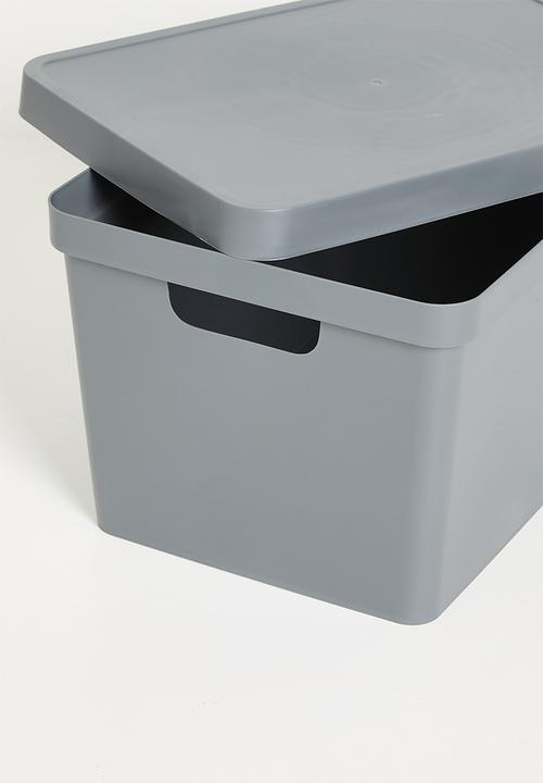 Storage Solutions - Stack storage box w lid 17 L - grey