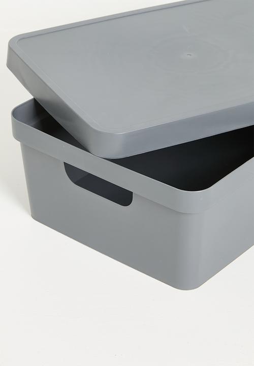 Storage Solutions - Stack storage box w lid 11 L - grey